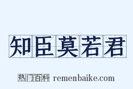 知臣莫若君是什么意思的图片